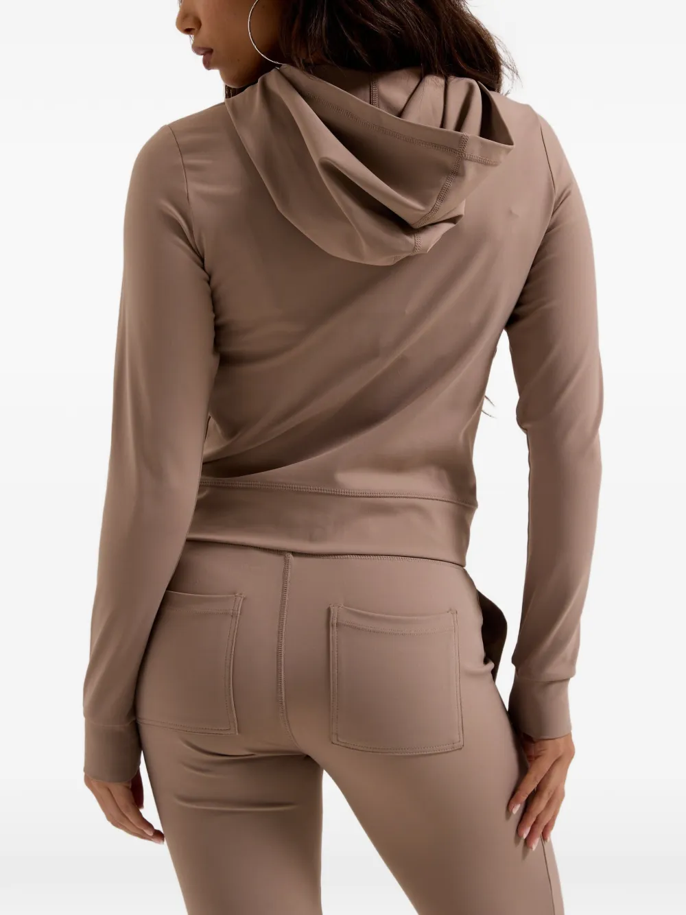 Juicy Couture Active getailleerde hoodie met rits Bruin