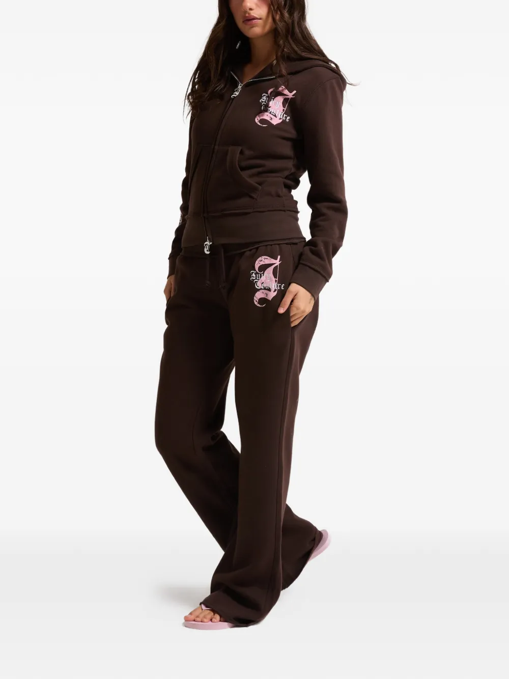 Juicy Couture Hoodie met rits Bruin