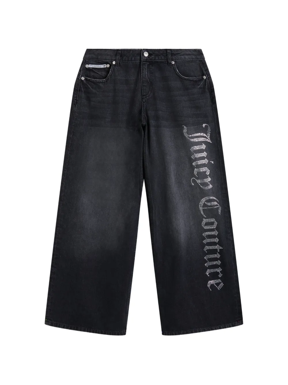Juicy Couture Wide-Leg-Jeans mit Diamanten - Schwarz