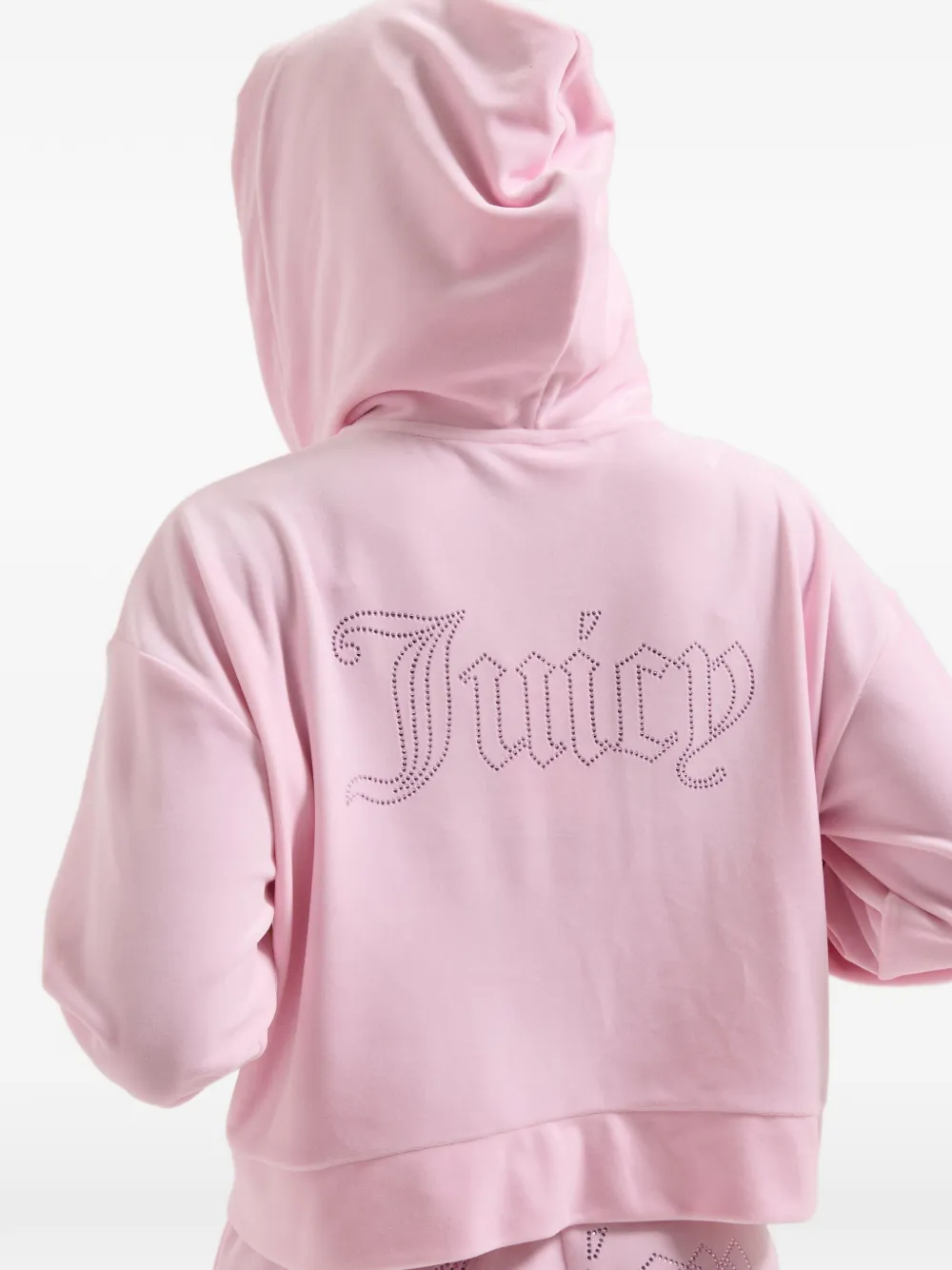 Juicy Couture Cropped hoodie met logo Roze