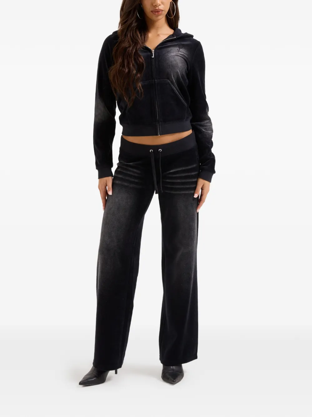 Juicy Couture Fluwelen hoodie Zwart