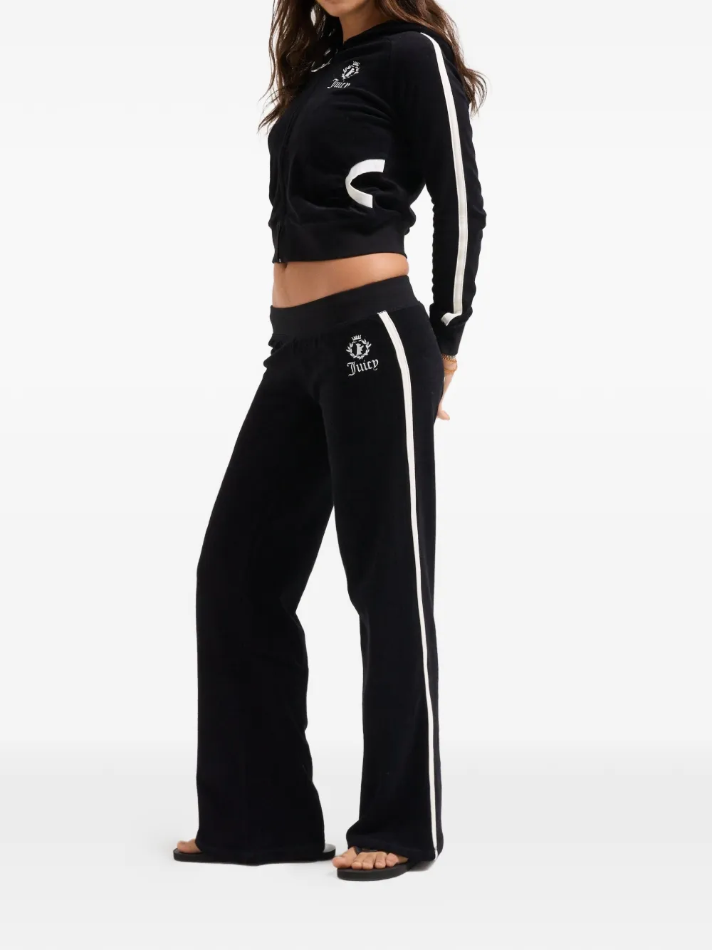 Juicy Couture Terry hoodie met geborduurd logo Zwart