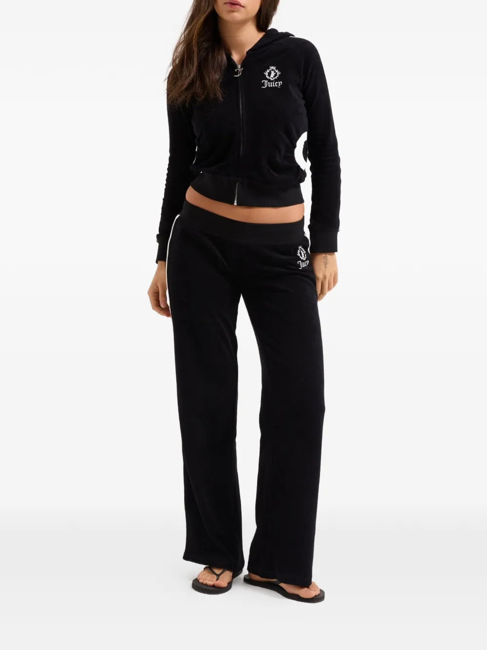 Juicy Couture Terry hoodie met geborduurd logo Zwart