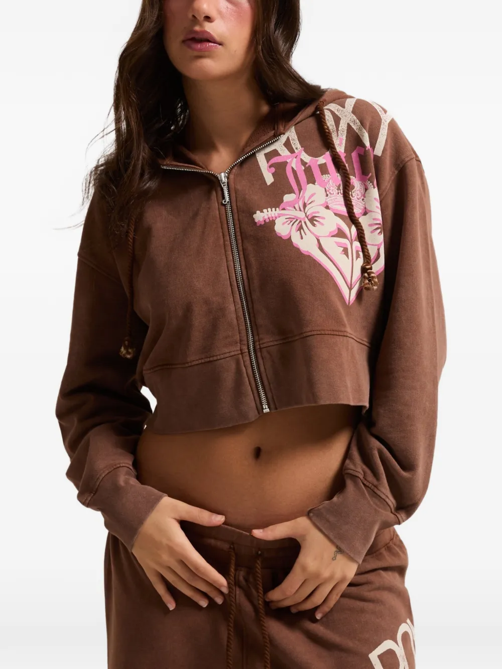 Juicy Couture x Roxy logoprinten hoodie Bruin