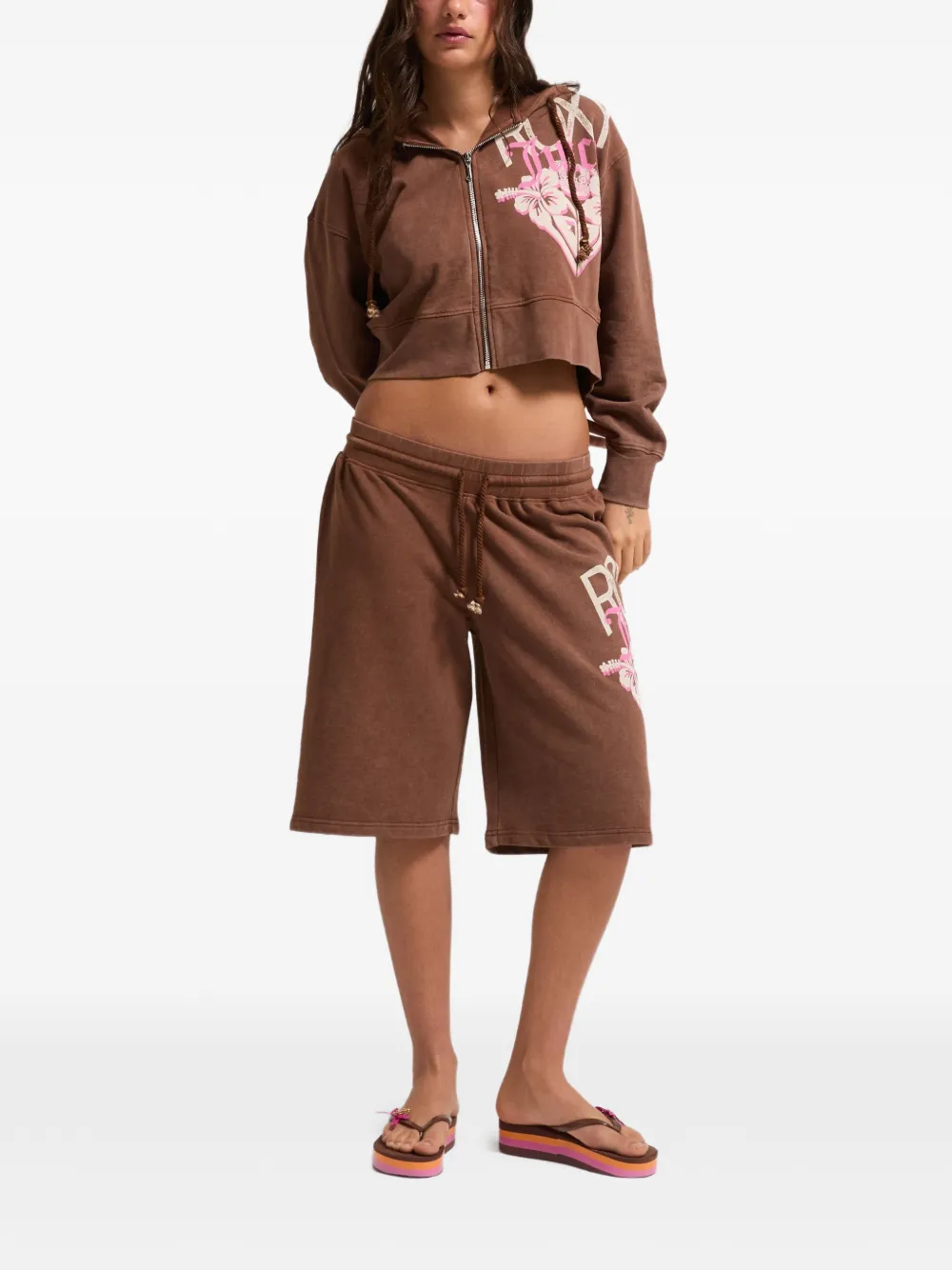 Juicy Couture x Roxy logoprinten hoodie Bruin