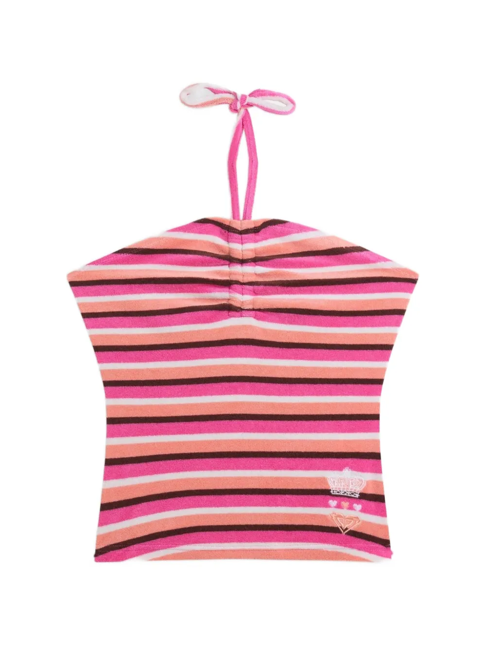 Juicy Couture Top a righe con scollo all'americana x Roxy - Rosa