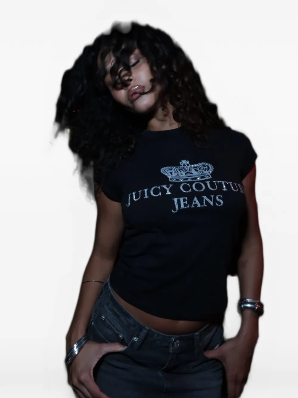 Juicy Couture logo-print washed T-shirt Zwart