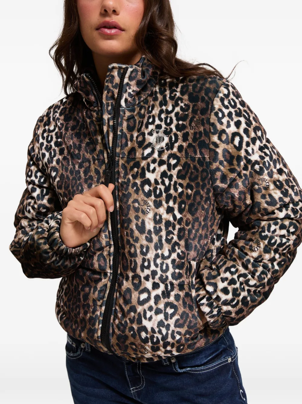 Juicy Couture Fluwelen jack met luipaardprint Bruin