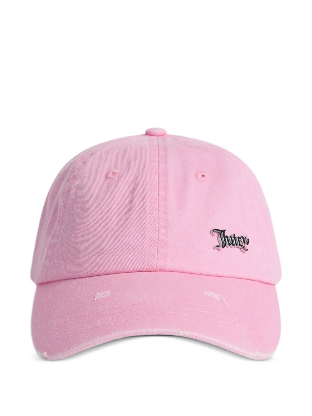Juicy Couture distressed cotton denim cap - Rosa