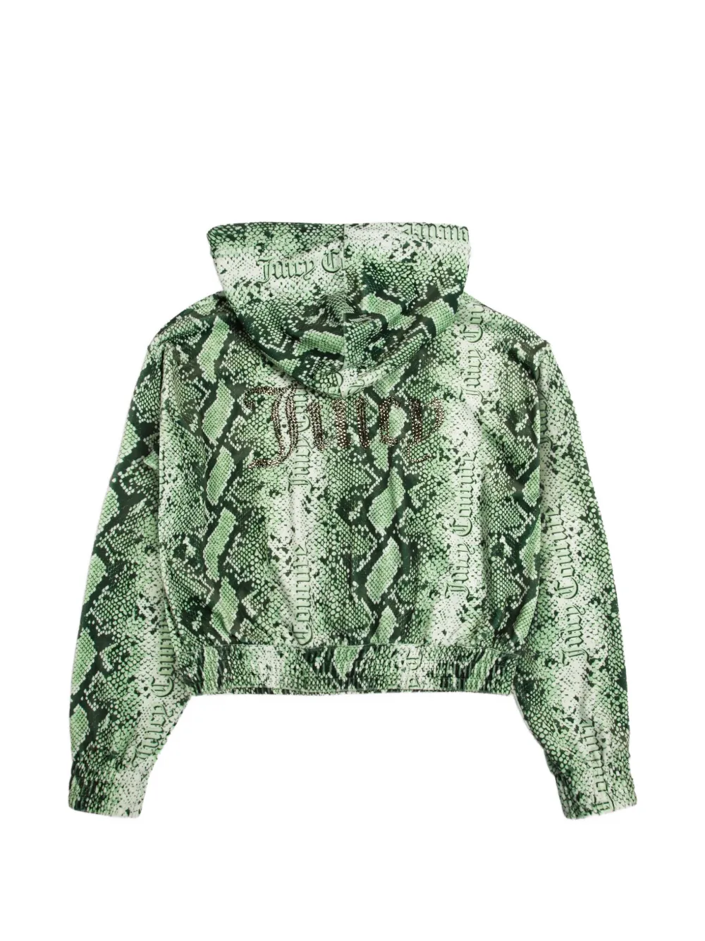 Juicy Couture Oversized cropped hoodie met slangenprint Groen