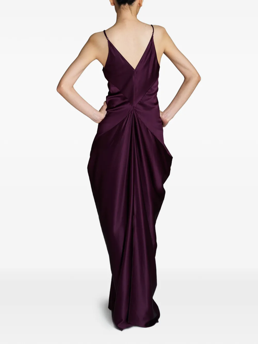  Yangkehan Vestido Largo Drapeado - Morado 