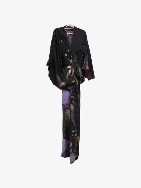 YANGKEHAN maxi floral-print silk dress