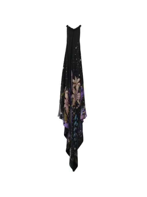 YANGKEHAN maxi floral-print silk dress