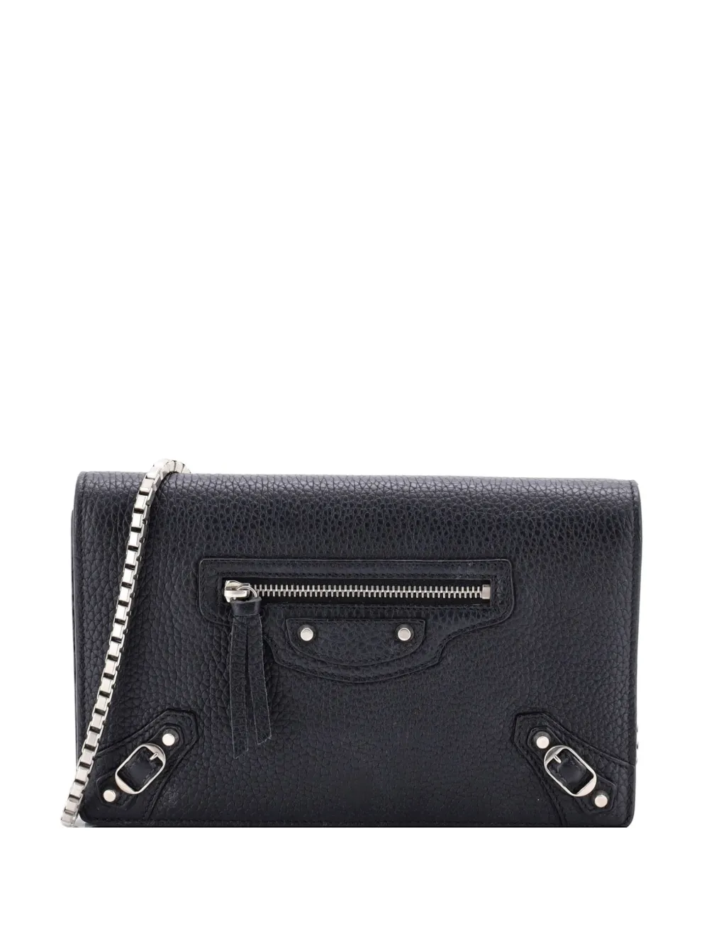 Balenciaga Pre-Owned City Classic Studs Wallet on Chain Leather Small crossbody bag - Nero