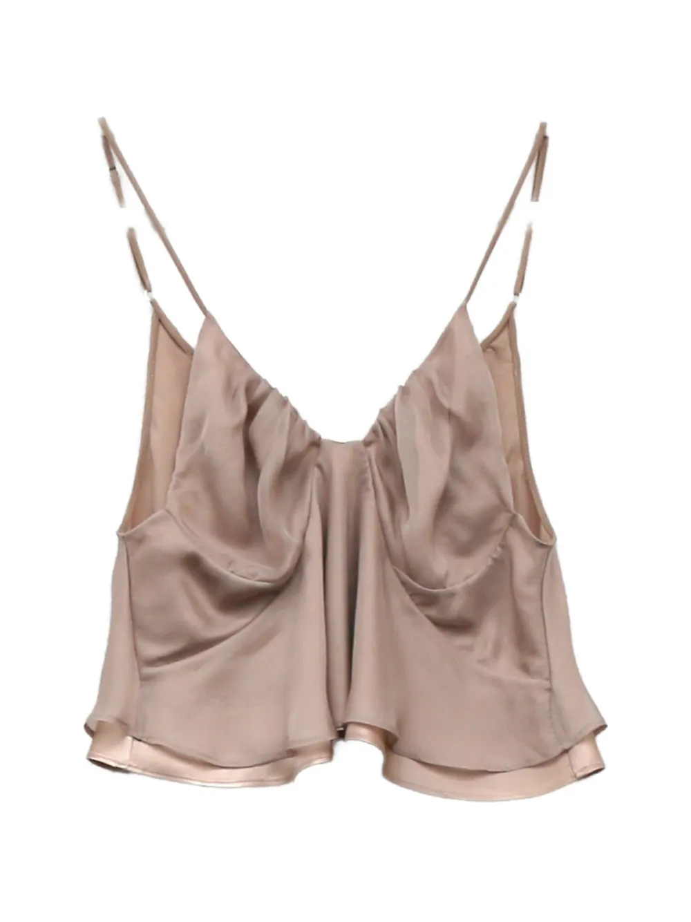 YANGKEHAN silk layered-hem top - Rosa
