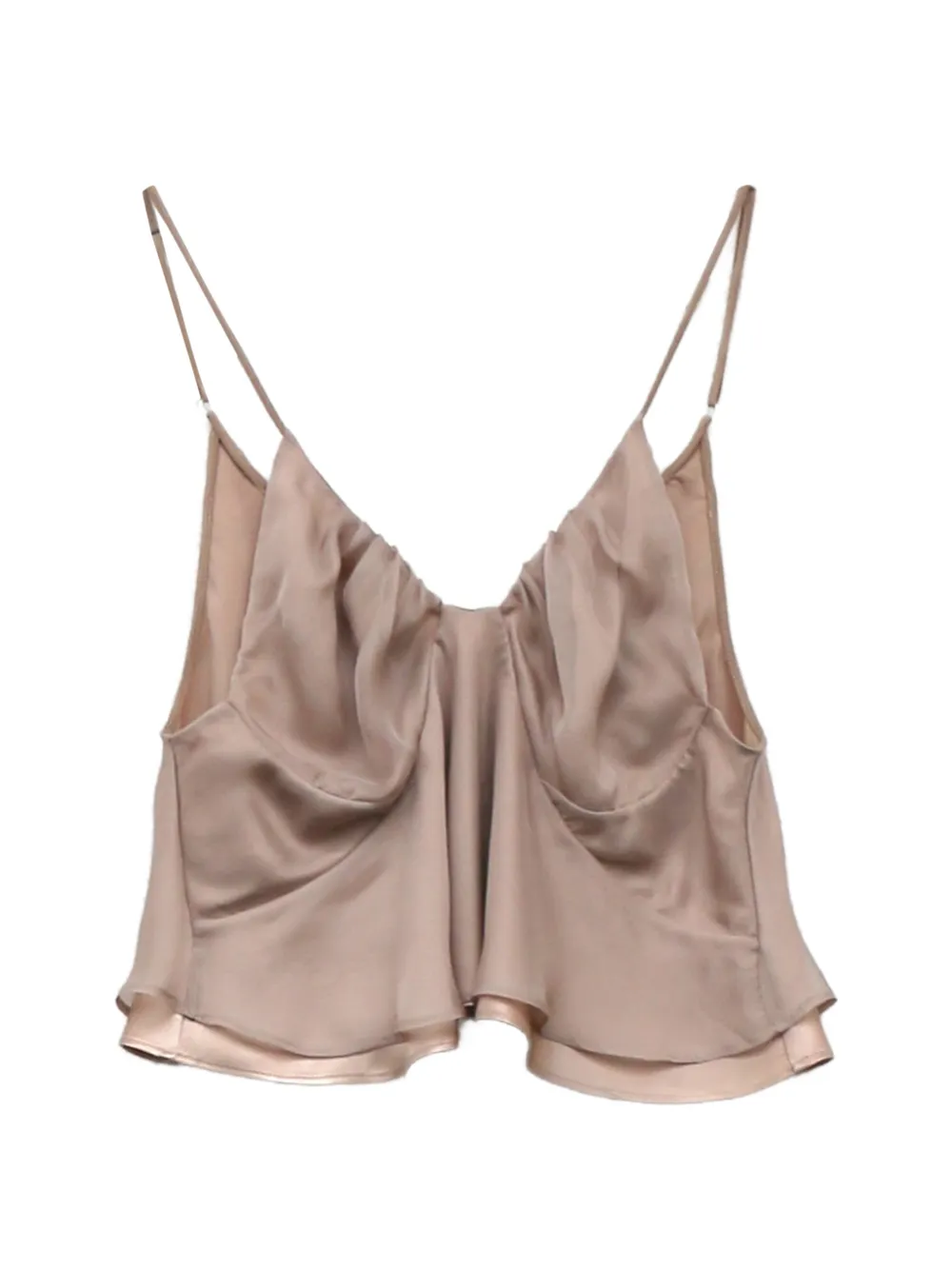 YANGKEHAN silk layered-hem top - Rosa