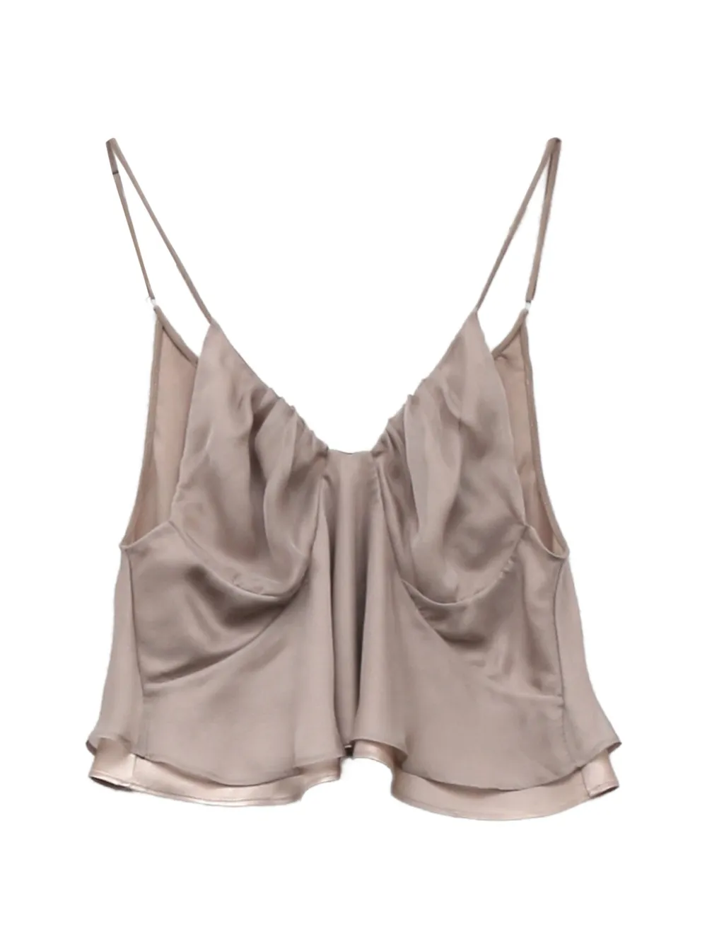 YANGKEHAN silk layered-hem top - Rosa