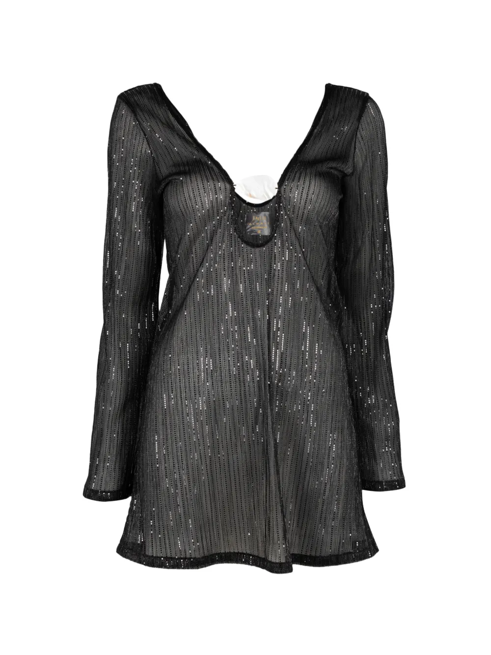 Palmacea Kika Sequin-embellished Mini Dress In Black
