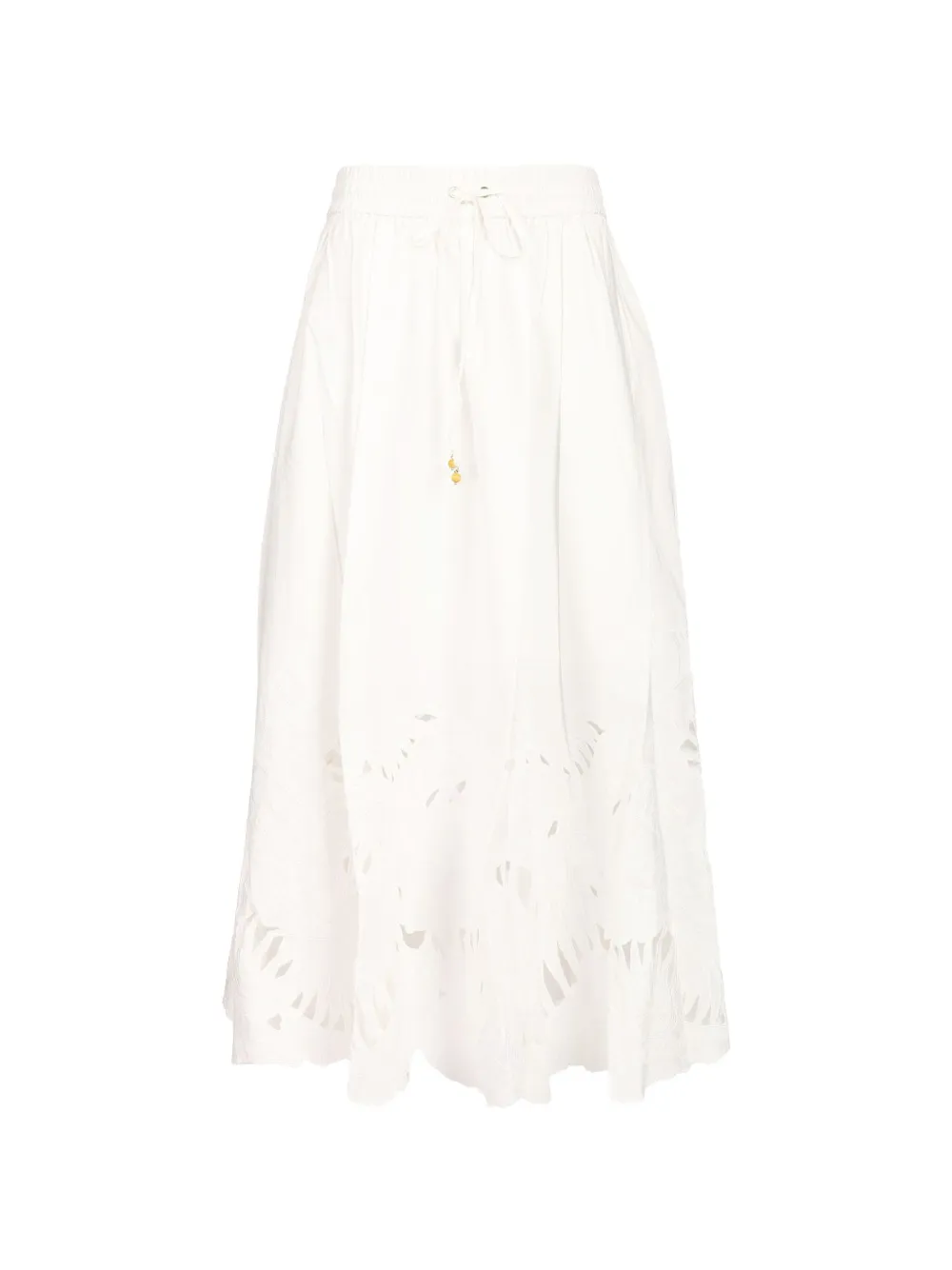 ZIMMERMANN Mahon embroidered midi skirt - Bianco