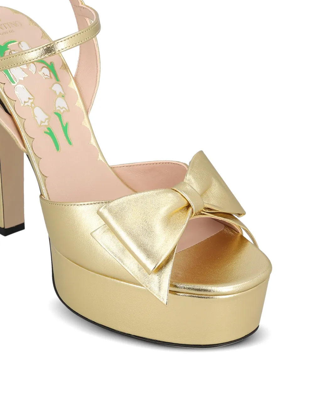 Valentino Garavani bow-detail platform sandals Goud