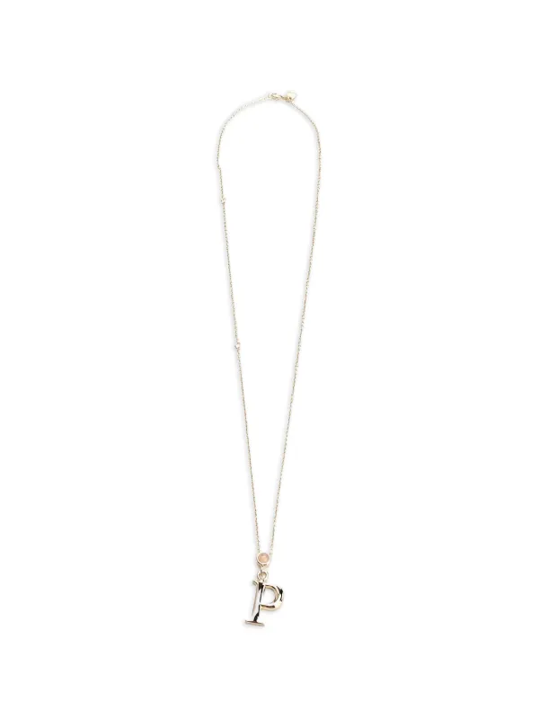 Chloé P Pendant Necklace in Gold