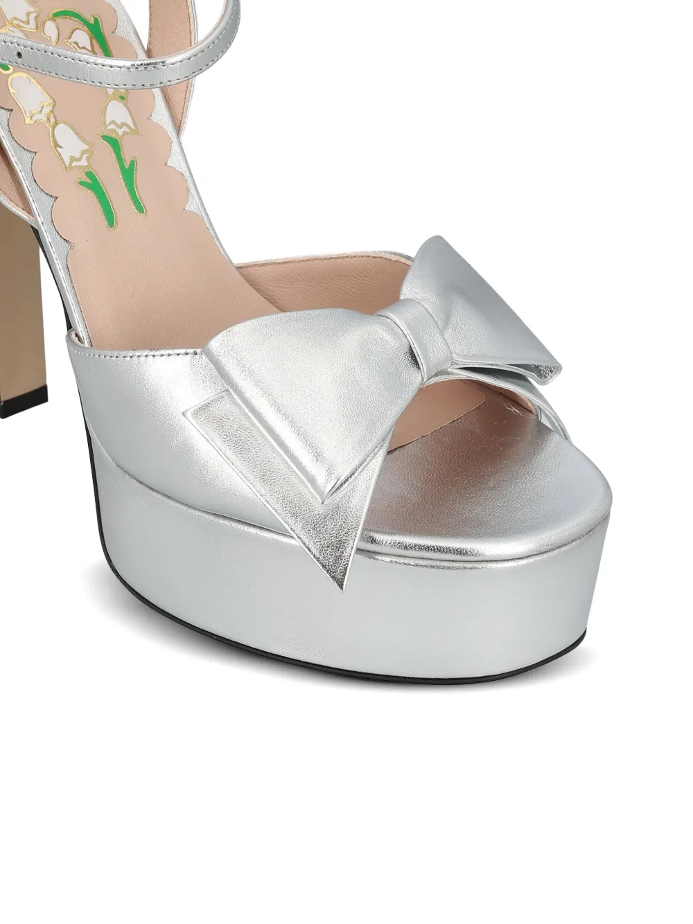 Valentino Garavani bow-detail platform pumps Zilver