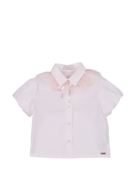 Monnalisa Monnalisa tulle-trim puff-sleeve shirt