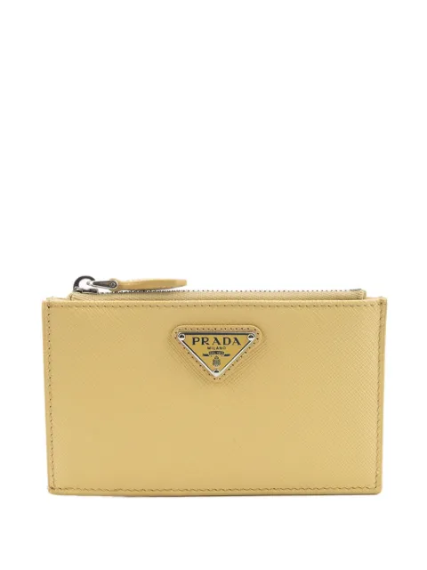 Prada Saffiano-leather logo-plaque card holder