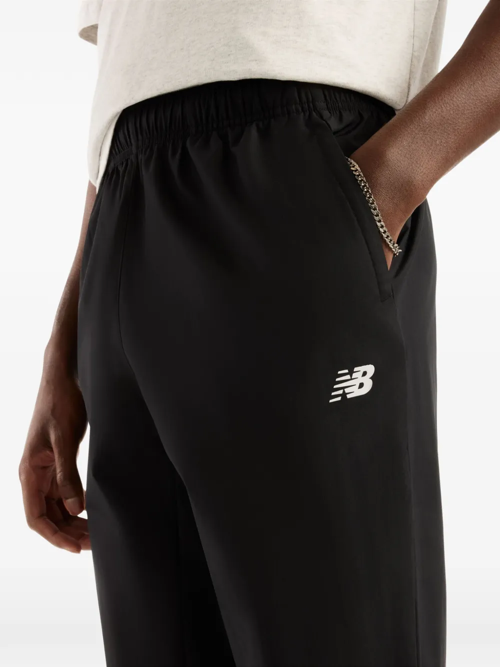 New Balance Trainingsbroek met logoprint Zwart
