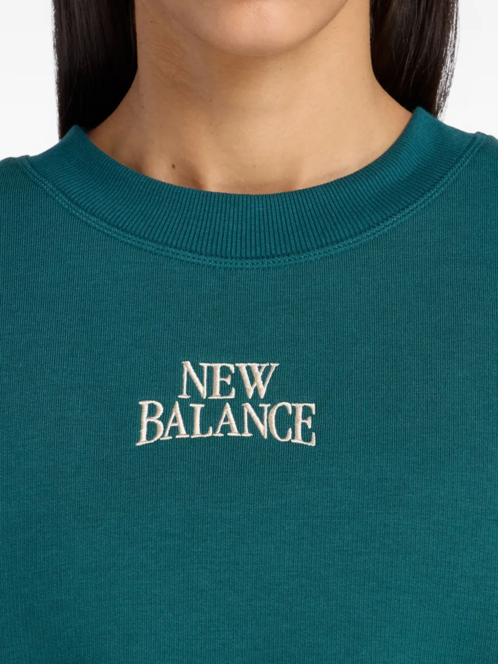 New Balance Trackside fleece sweater Groen