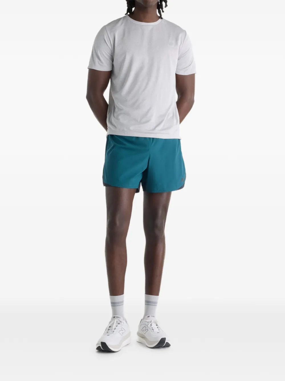 New Balance Trainingsshorts met zijsplit Groen