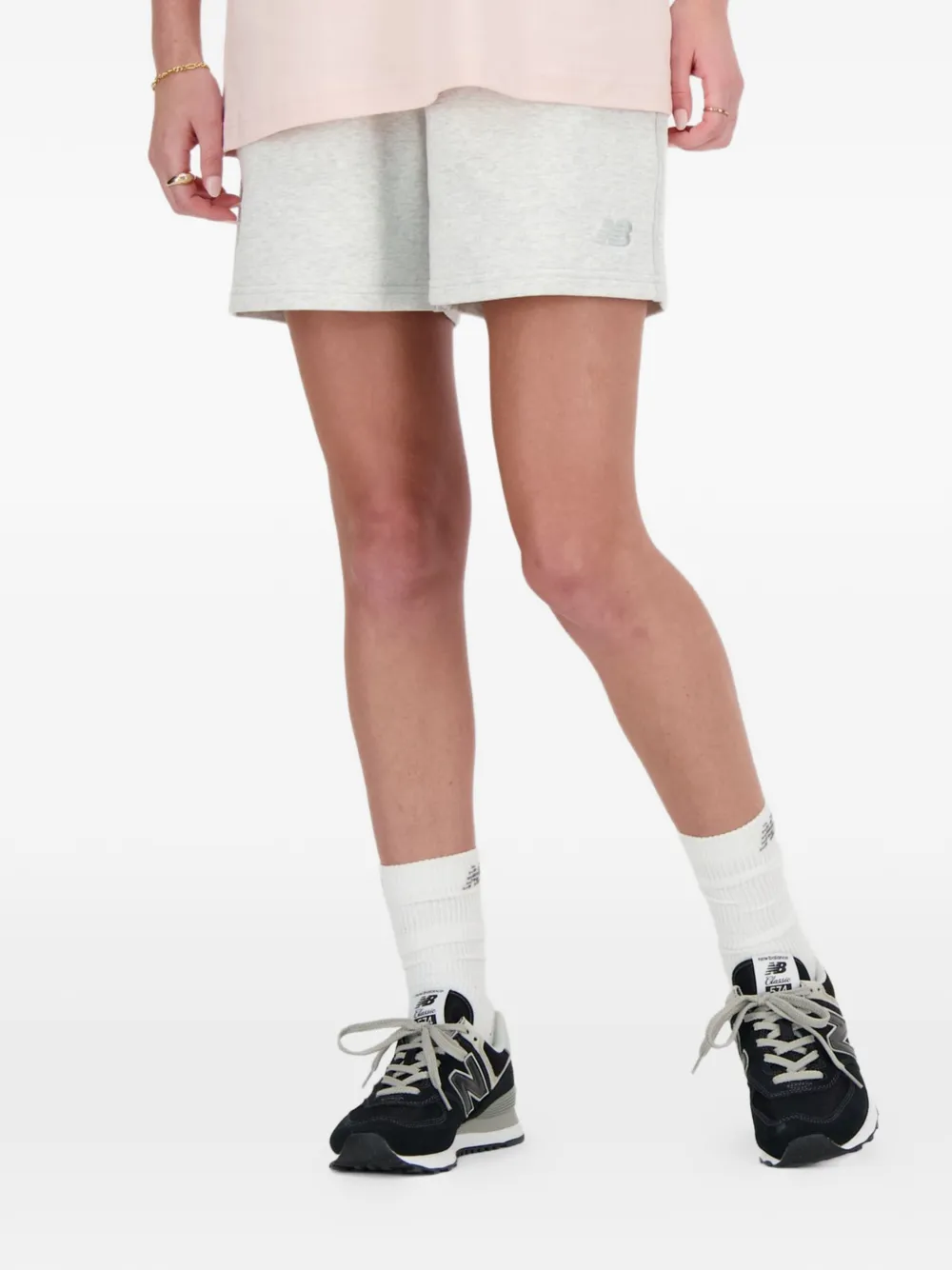 New Balance Trainingsshorts met geborduurd logo Grijs