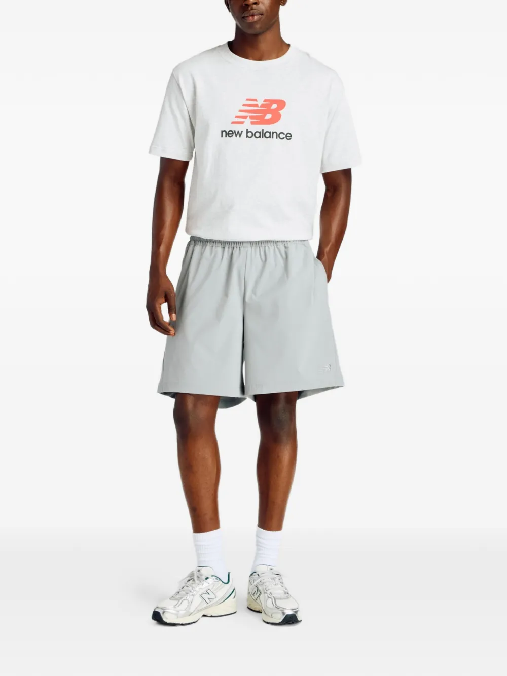 New Balance Trainingsshorts met logodetail Grijs