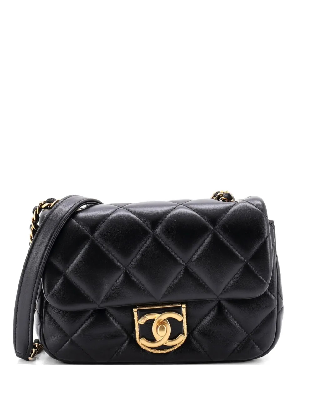 CHANEL Pre-Owned Quilt Metal Edge CC Flap Bag Quilted Lambskin Small crossbody bag - Nero