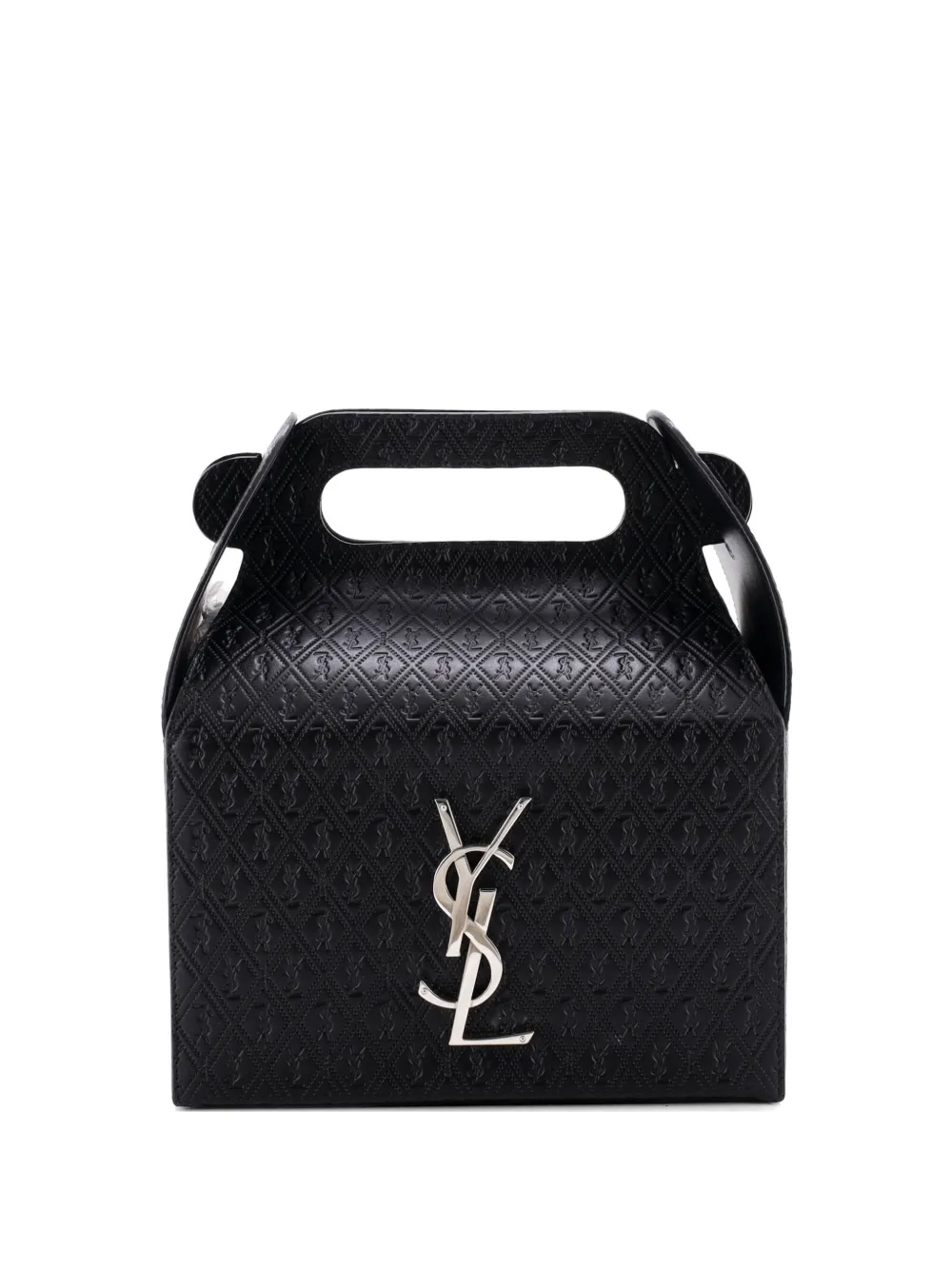 Saint Laurent Pre-Owned Take-Away Box Bag Monogram All Over Leather satchel - Nero