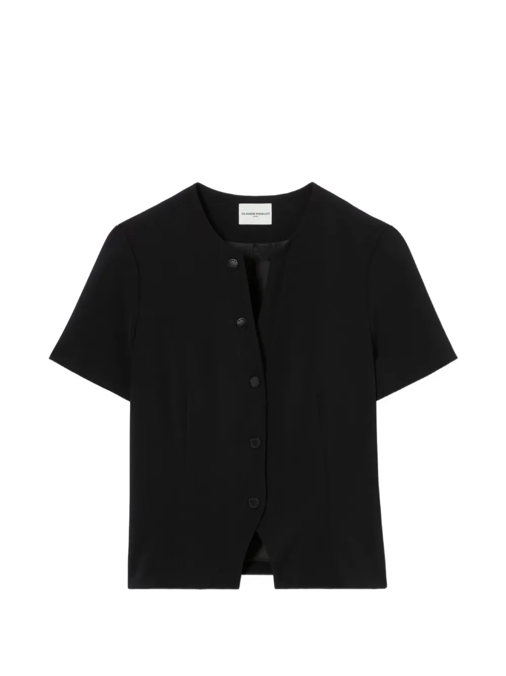 Claudie Pierlot fitted button-up V-neck top - Nero