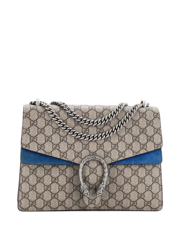 Gucci Pre-owned Dionysus Bag GG Coated Canvas Medium Shoulder Bag in Blue
