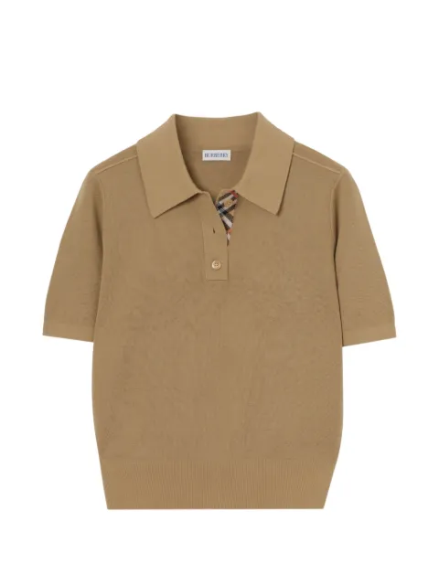 Burberry playera tipo polo de lana manga larga