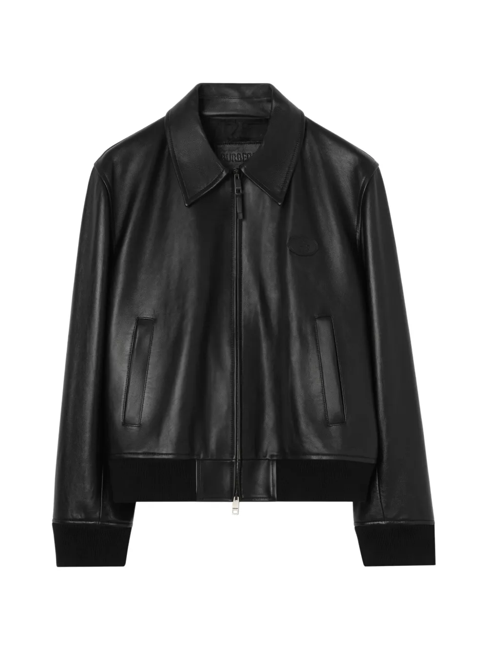 Burberry Giacca Bloomsbury Harrington in pelle - Nero