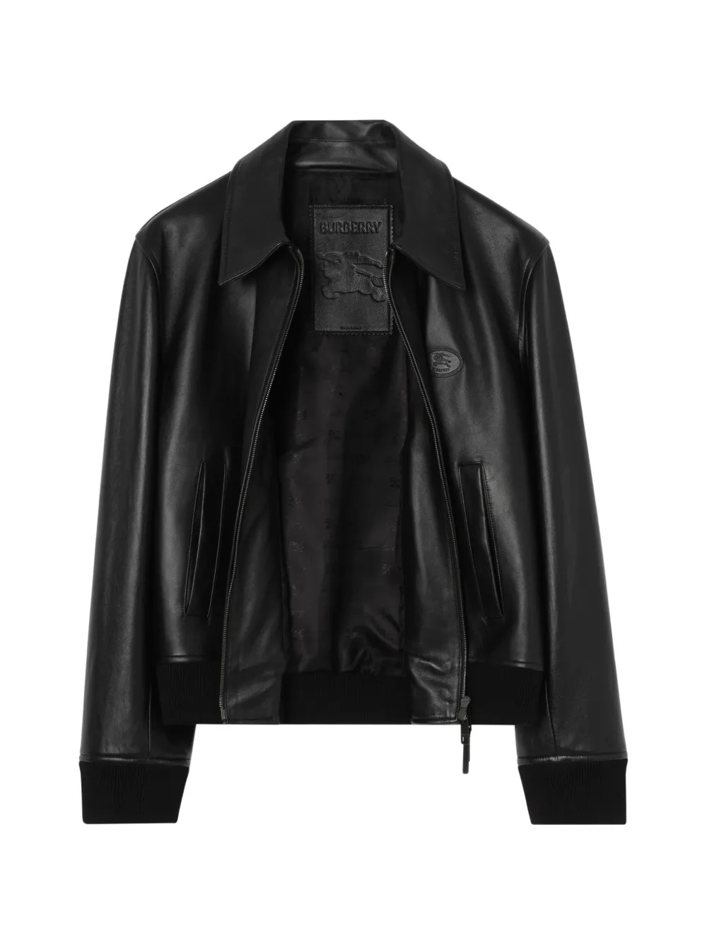 Burberry Bloomsbury Harrington leren jas Zwart