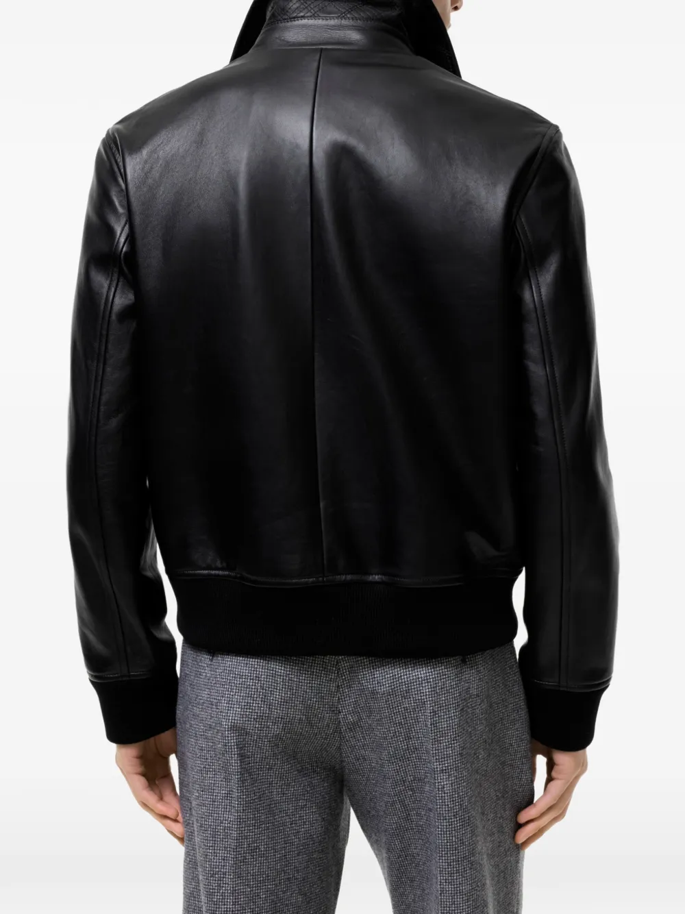 Burberry Bloomsbury Harrington leren jas Zwart