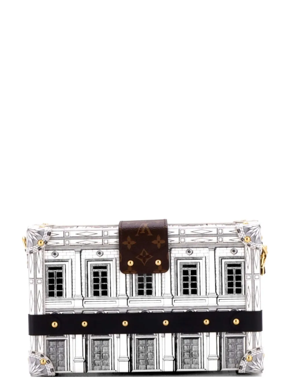 Louis Vuitton Pre-Owned Petite Malle Handbag Limited Edition Fornasetti Architettura Print Leather and Monogram Canvas crossbody bag - Multicolore