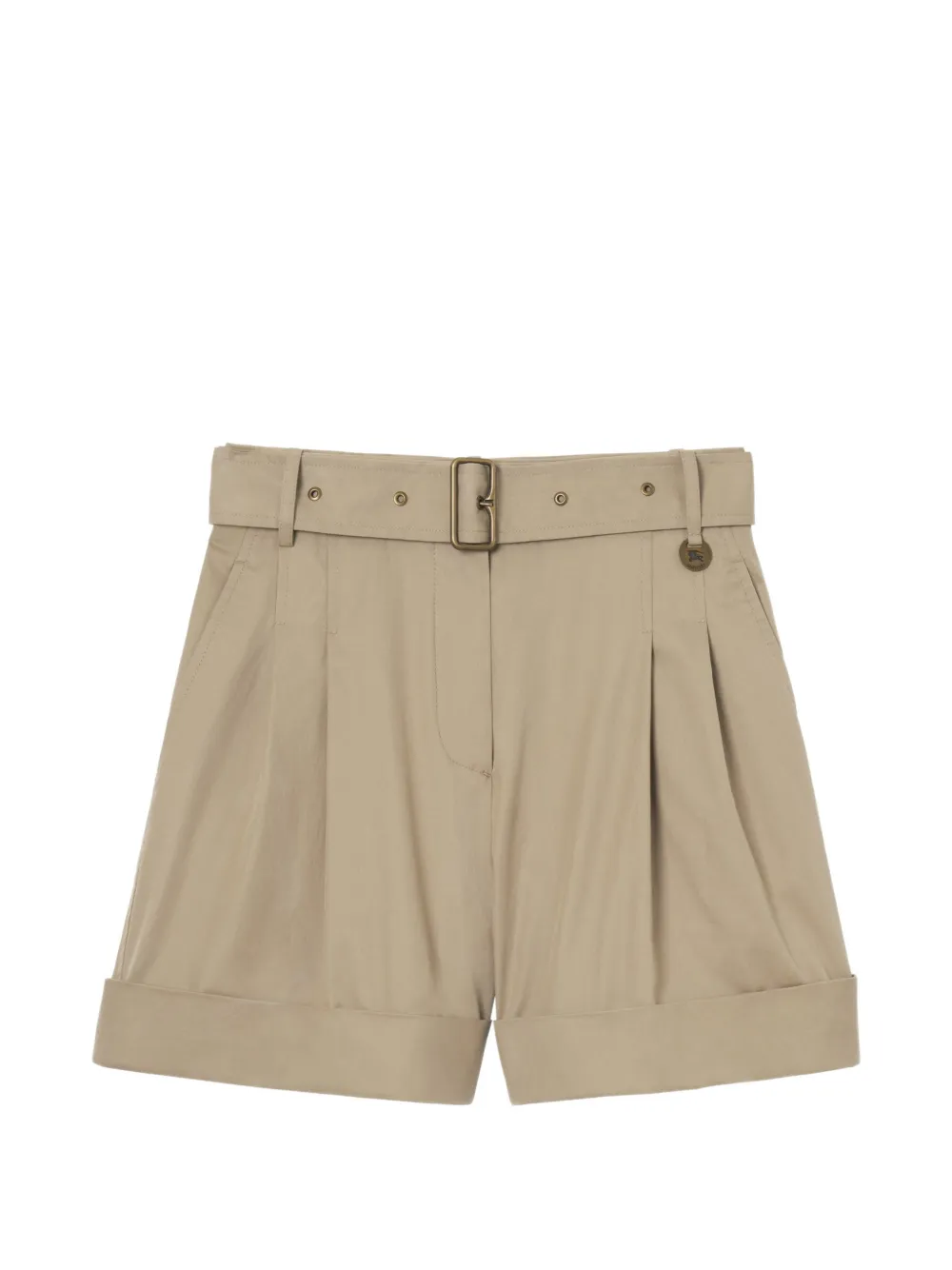 Burberry belted tropical gabardine shorts - Toni neutri