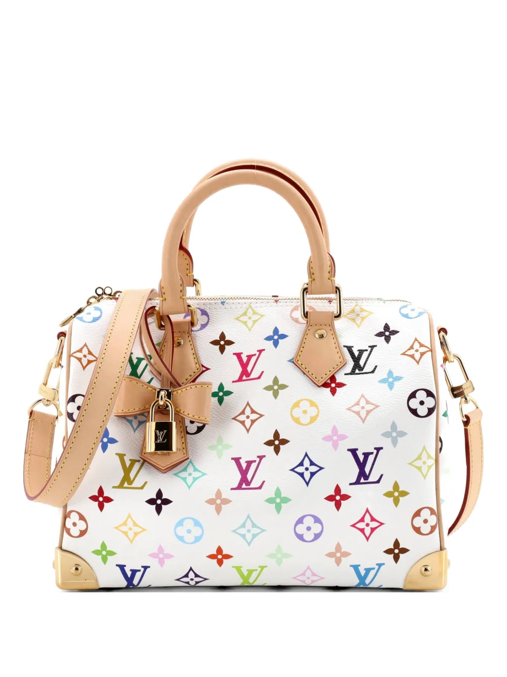 Louis Vuitton Pre-Owned x Takashi Murakami Speedy Soft Bandouliere Bag Monogram Multicolor 25 satchel - Bianco