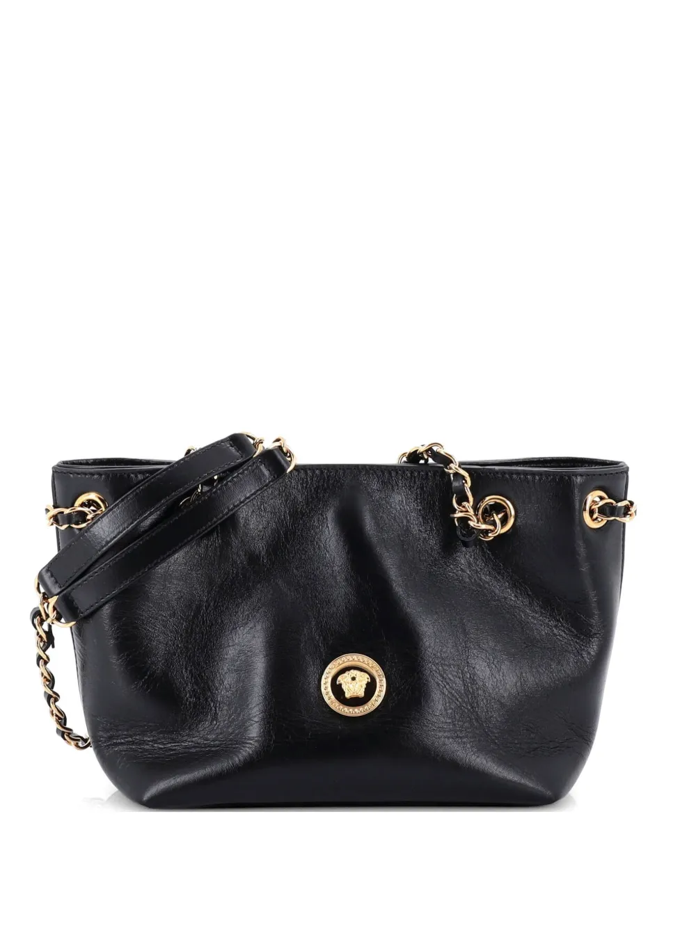 Versace Pre-Owned Medusa Icon Chain Leather Mini tote bag - Nero
