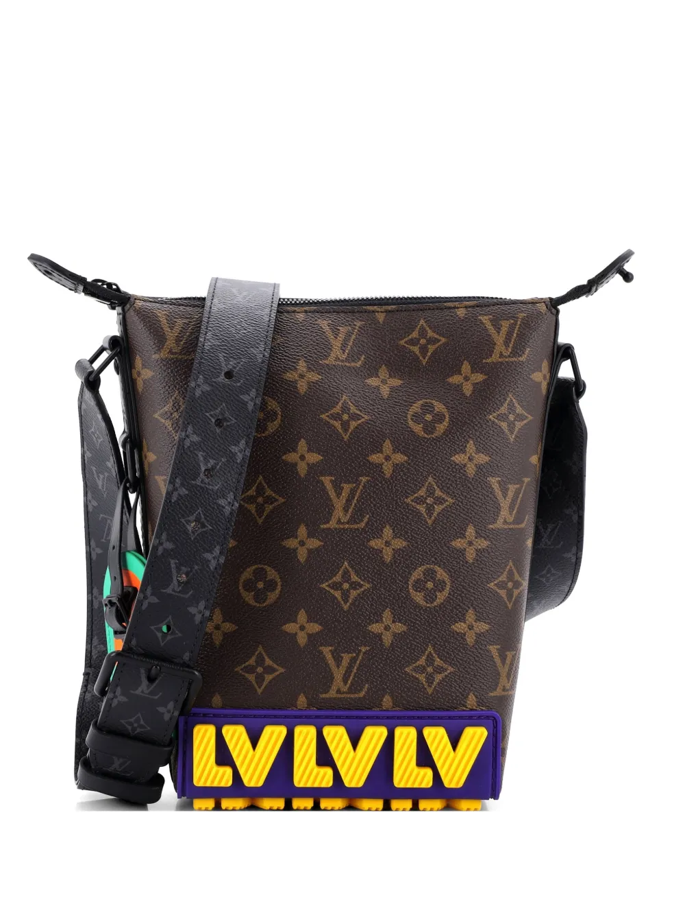Louis Vuitton Pre-Owned Cruiser Messenger Limited Edition LV Rubber Monogram Canvas and Monogram Eclipse crossbody bag - Braun