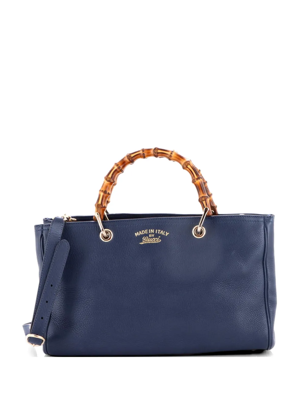 Gucci Pre-Owned Bamboo Shopper Leather Medium tote bag - Blu