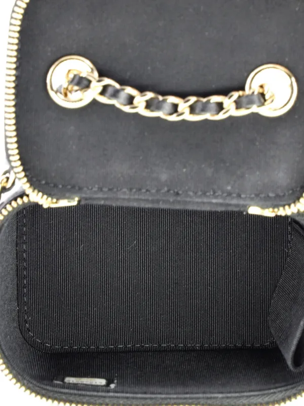 CHANEL Pre-Owned カメリア リボン バニティケース ウィズ チェーン