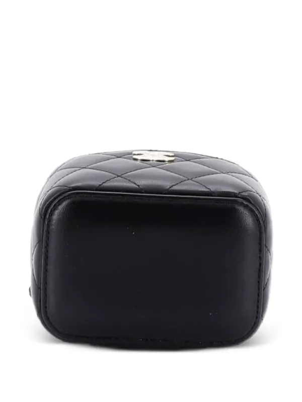 CHANEL Pre-Owned カメリア リボン バニティケース ウィズ チェーン