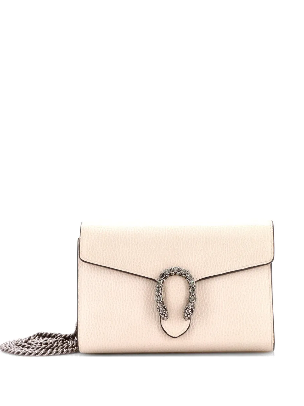 Gucci Pre-Owned Dionysus Chain Wallet Leather with Embellished Detail Small crossbody bag - Bianco